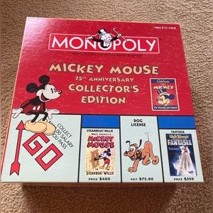 EUC Monopoly Mickey Mouse 75th Anniversary Collector's Edition board game